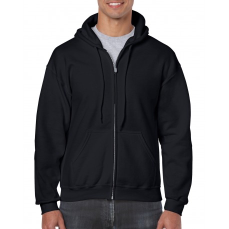 Gildan Full Zip Hooded Sweat 18600 Black